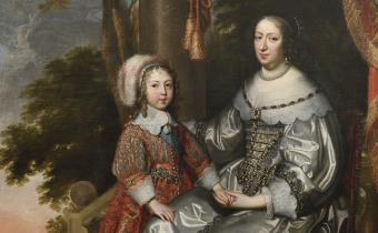 Portrait of Anne of Austria, Regent of France (1601 - 1666) and her son Louis XIV (1638 - 1715) by Charles and Henri Beaubrun