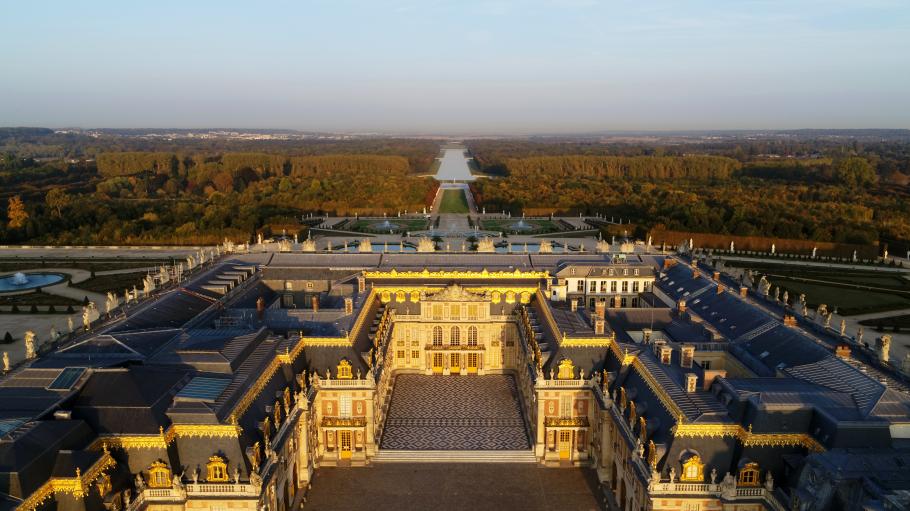 Aerial view of the Palace of Versailles