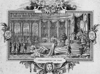 Death of Louis XIV (1638-1715), King of France, on 1 September 1715 in  Versailles and the future Louis XV (1710-1774).
